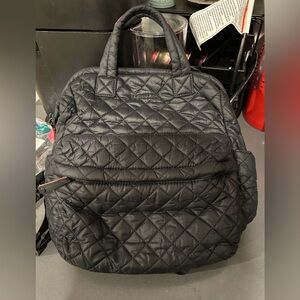 MZ Wallace Black Quilted Top Handle Women's backpack